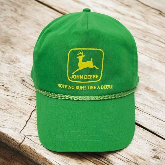 John Deere Braid Snapback Cap Trucker Baseball Hat Nothing Runs Like A Deere - Picture 1 of 14
